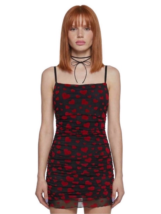 Nasty Gal Dresses & Skirts - Nasty Gal Black Mini Dress with Red Heart Print